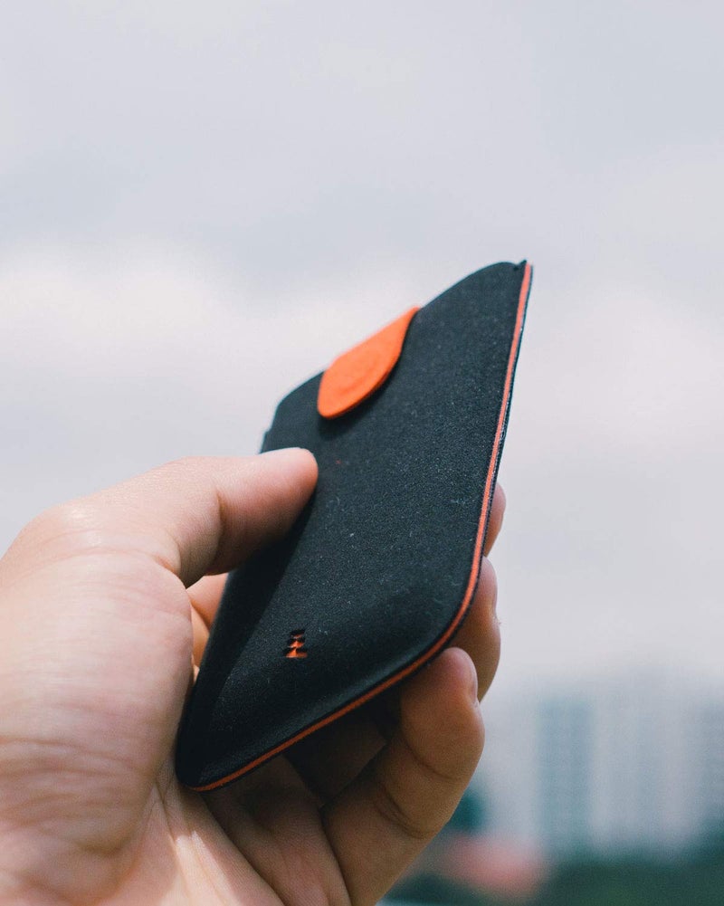 Allocacoc Slim wallet, DesignNest DAX wallet, Cascading pull-tab wallet, Hold upto 6 cards, small wallet, Card holder, Purse (RedGrey, Microfiber) - Image 3